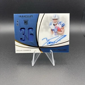Parche de novato inmaculado Tony Pollard RPA/36 SP 2019 AUTÓGRAFO EN TARJETA RC - Imagen 1 de 3