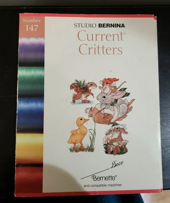 Studio Bernina Deco Embroidery Card #147 CURRENT CRITTERS - image 1 of 4