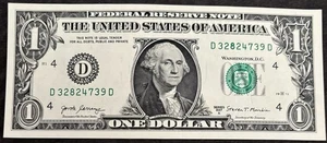 2017 A Uncirculated Cleveland $1 Bill Mis-stamped 8 Green Ink Error Note - Picture 1 of 2