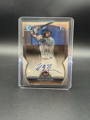 NOLAN MCLEAN 2023 BOWMAN CHROME DRAFT 1ST PROSPECT REFRACTOR AUTO /499 - Image 1 of 2