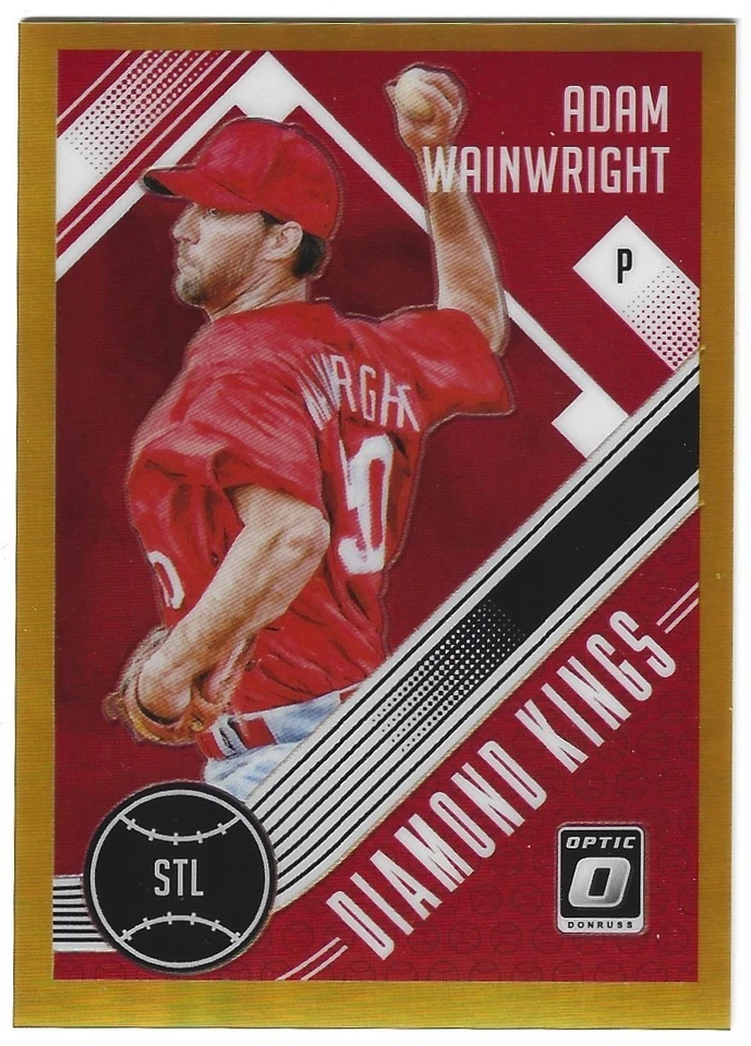 2018 Panini Donruss Optic Diamond Kings Gold Prizm #30 Adam Wainwright #10/10 - Image 1 of 1