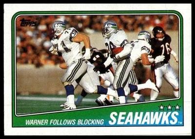 1988 Topps #130 Seahawks Team Leaders - Curt Warner - Image 1 of 2