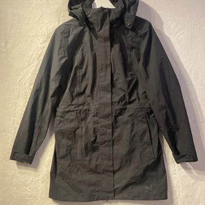 Jack Wolfskin Parka Hooded Womens Medium 42 Grey Long Full Zip Water  Wind Proof - Image 1 of 4
