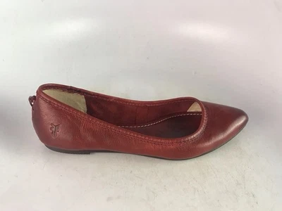 Frye Regina Rojo Profundo Punta Punta Ballet Planos Cuero Talla 7.5 M Foto 1 de 4