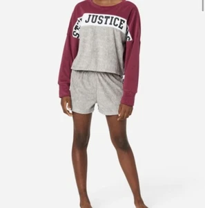 Justice Girls 3 PCs Size 16-18 Color Block Fleece Shorts and Pants Pajama Set - Picture 1 of 12