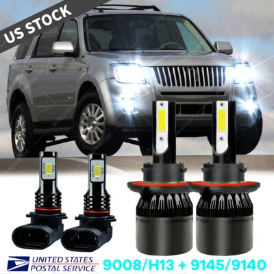 For Mercury Mariner 2005-2011 - 4PC LED Headlight + Fog Light Bulbs Kit 6000K - Image 1 of 4