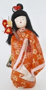 Vintage- Japanese - Doll - Gofun - Girl with Flowers - Handmade - Picture 1 of 12