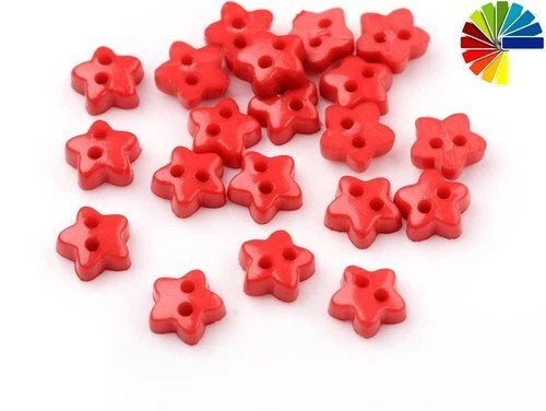 15 Mini Knöpfe Stern 2-Loch Kinderknöpfe - Bild 1 von 1