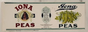 Label Iona Peas Can Jersey City New Jersey Great Atlantic Pacific Tea Version B - Picture 1 of 1