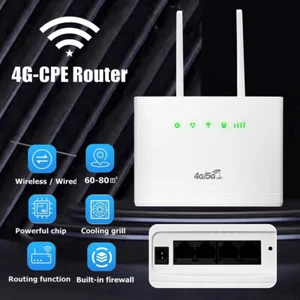 Unlocked 4G LTE CPE Wifi Router Hotspot 300Mbps Wireless CPE & SIM Card Slot New - Picture 1 of 12