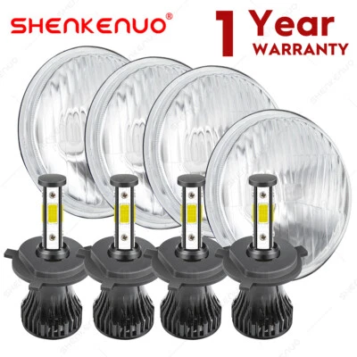 Faros LED redondos de 5,75" 5-3/4" alto/bajo para Toyota Celica 1972-1979 Corona 4 piezas Foto 1 de 4