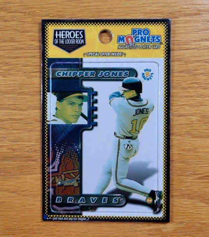 CHIPPER JONES Atlanta Braves Vintage 1998 MLB Baseball Heroes Fridge Magnet Cover