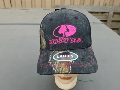 Mossy Oak Cap Embroidered Hot Pink Logo Solid Panel Hunting Hat OSFM Camo - Image 1 of 4