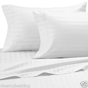 500 Thread CLASSIC STRIPE Continental SQUARE 65cm x 65cm Pillow cases White - Picture 1 of 1