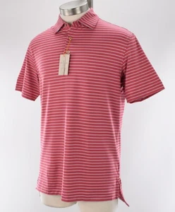 PETER MILLAR Cape Red Striped Drum Performance Jersey Polo Shirt SMALL NWT - Picture 1 of 2