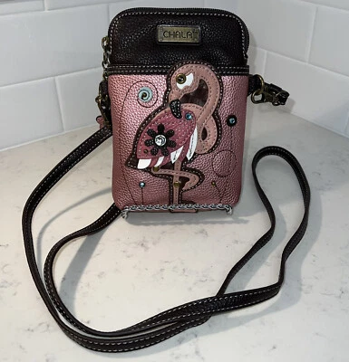 Charming Chala Fancy Flamingo Bird Cell Phone Purse Mini Crossbody Bag NWOT - Image 1 of 4