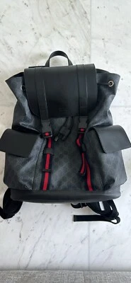 Mochila Gucci marrom grande com bolsa de náilon couro tigre - Imagem 1 de 4
