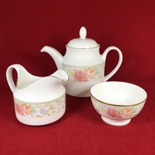 Royal Doulton — Claudia — H 5196 — Teapot, Milk Jug Sugar Bowl — All VGC