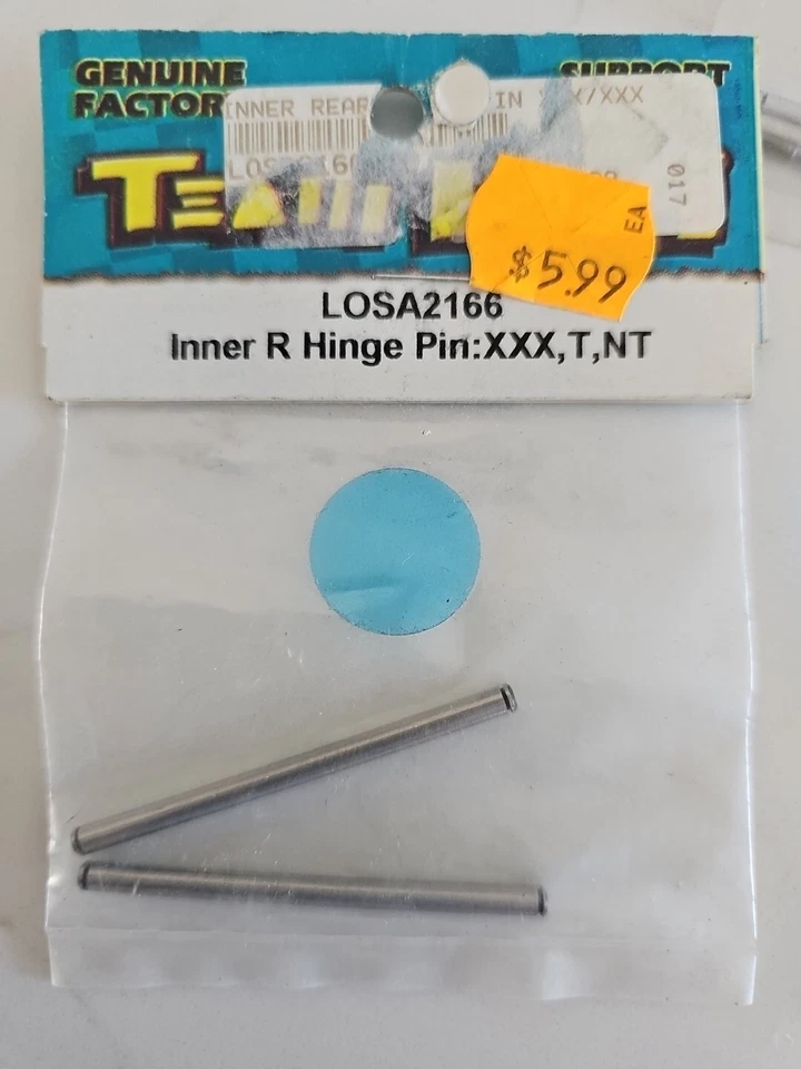 Team Losi XXX, XXX-T, XXXNT Steel Inner Hinge Pins Silver (2) LOSA2166 - Image 1 of 1