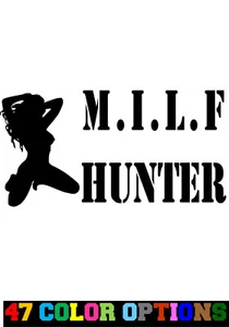 Decal Vinyl Truck Car Sticker - Sexy Hot Women Girl Adult Pinup MILF Hunter - Picture 1 of 4