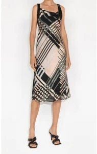 BNWT CUE Metallic Asymmetrical Dress Black Metalic Sexy Midi S10 SAVE $131!! - Picture 1 of 8