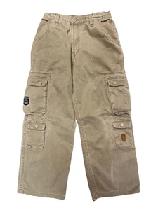 Vintage JNCO Commando Cargo Pants Size 14 (26x25) Tan Skate Y2K Grunge - Picture 1 of 18