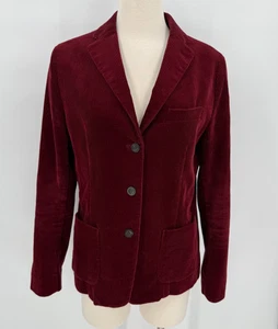 Ines De La Fressange Uniqlo Womens Burgundy Cordoroy Blazer Size Large Academia - Picture 1 of 11