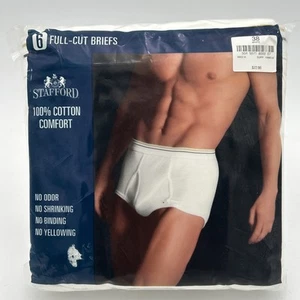 Stafford Cotton Comfort Six 6er Pack Herren Full Cut WEISS Slips Gr. 38 NEU Vintage - Bild 1 von 5