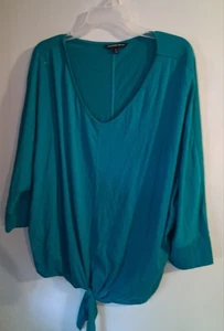 Zac & Rachel Blue Short Sleeve V-neck Blouse Sz 3X - Picture 1 of 2