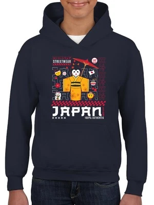 Emoji estético streetwear japonês - Moletom com capuz retrô juvenil japonês - Imagem 1 de 4