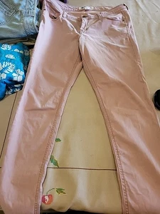 Old Navy Women's 10 Mauve Jeans Rockstar Super Skinny Stretch 32" Waist Pockets - Picture 1 of 8