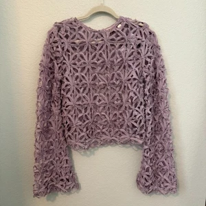 Willow & Root Flower Lace Top Dusty Rose / Purple L/S Pullover XS NWT - MSRP $42 - Picture 1 of 7