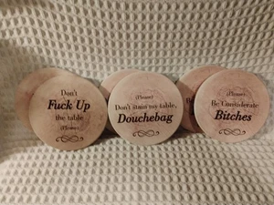 6 Pc with holder Funny Coaster Set. - Picture 1 of 4