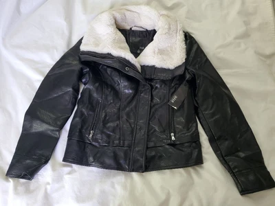 Chaqueta de cuero sintético negra a.n.a A New Approach nueva con etiquetas para mujer talla M Foto 1 de 4