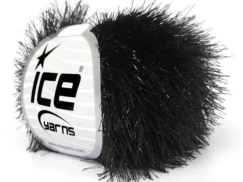 Пряжа для ресниц Black Eyelash Dazzle 50 г 82310 Ice Yarns Metallic Sparkle 60 ярдов - Изображение 1 из 4
