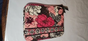 Vera Bradley Kosmetiktasche schwarz rosa Fuchsia Blumen Reißverschluss - Bild 1 von 5