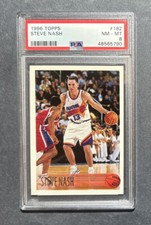 1996-97 Topps Steve Nash Rookie Card PSA 8 NM-MT Phoenix Suns RC #182 PG