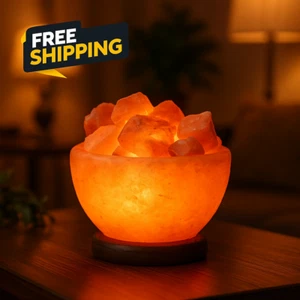 SALT LAMP, Himalayan Salt Lamp  9lb Fire Bowl Lamp For Home, Office & Room Decor - Picture 1 of 10