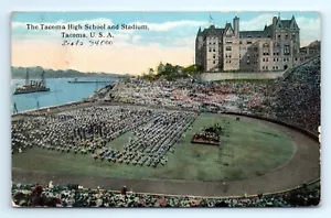 1910er WA Postkarte Tacoma High School und Stadion Tacoma Washington Luftaufnahme - Bild 1 von 2