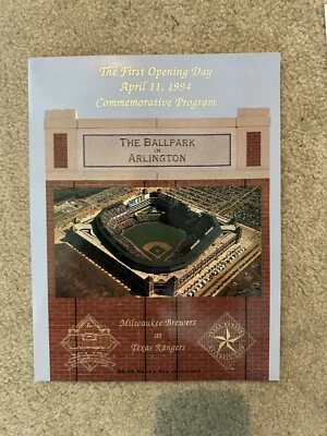 Mint - Opening day April 11, 1994 - Commemorative program Arlington tx baseball  - Image 1 of 2