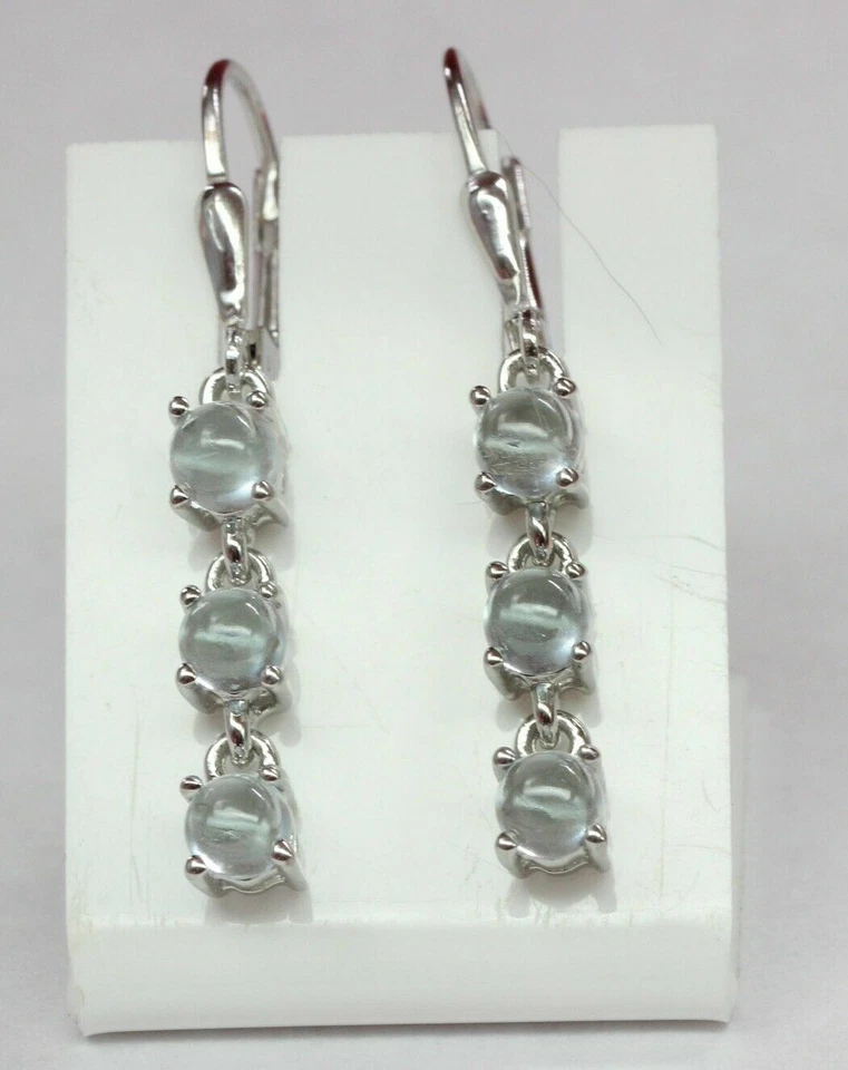 Edel 2,3 Carati Di Topazio Blu Brisur In Argento 925 Orecchini Topazio Sky Blue - Immagine 1 di 4