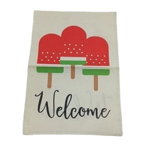 Summer Garden Flag Watermelon Popsicles Welcome Outdoor Farmhouse Decor - Picture 1 of 3