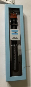 TOMS For Apple Watch Band 42mm Black/Gray Stripe Brand New - Picture 1 of 7