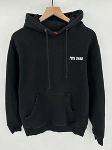 Felpa con cappuccio Full Send pullover chiodi di garofano ragazzo uomo piccola nera logo classico - Foto 1 di 5