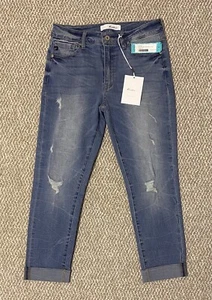 Jeans skinny da donna nuovi con etichette Stitch Fix KanCan a polsino taglia 6/28 indaco - effetto invecchiato - Foto 1 di 8