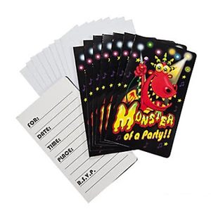 Monster Bash Invites Birthday Party Invitations & Envelopes Pack of 8 Free Post - Picture 1 of 3