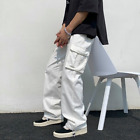 Black/white Casual Pants Loose Straight Wide Leg Pants Streetwear Hip-hop Cargo