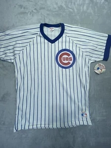 Vintage 80s Chicago Cubs Jersey Large Rawlings Nadelstreifen Baseball Shirt MLB NEU - Bild 1 von 9