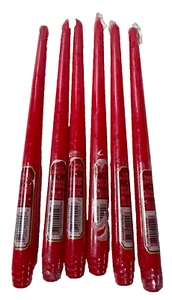 New Unopened  Candle-lite Set of 6 Red Taper Candles 3/4" X 12" - Picture 1 of 3