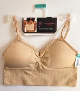 Women's Bra, No Boundaries Seamless Long Line Bra, Padded Nude Small 32-34 A/B - Picture 1 of 9